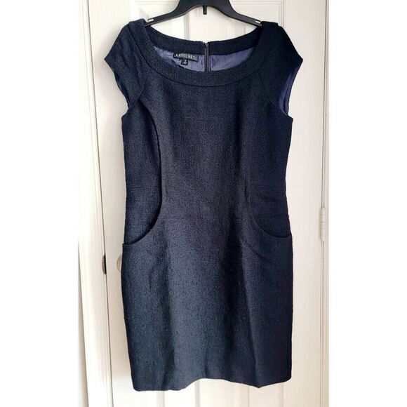 Lafayette148 Black Tweed  Sleeveless Shift Dress 12 - Picture 1 of 10